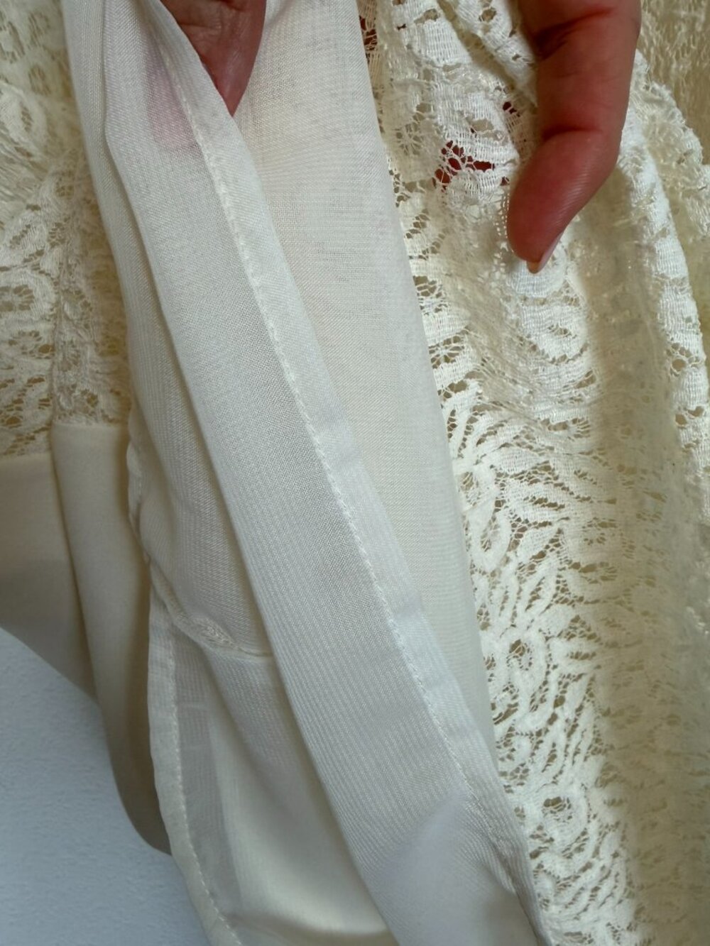 Coldwater Creek Ivory Lace Front Blouse Size M - Picture 7 of 10